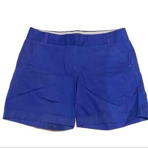 J. Crew Chino Shorts Royal Blue Modest Length Women's Size 6